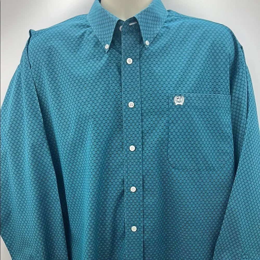 Cinch Teal Casual Button Down Shirt